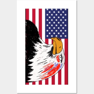 USA Drawing of an Eagle Posters and Art